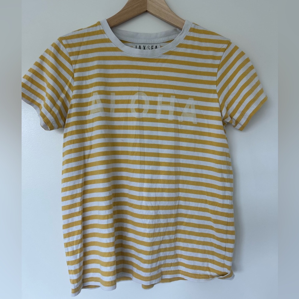 Striped Yellow and White Tee